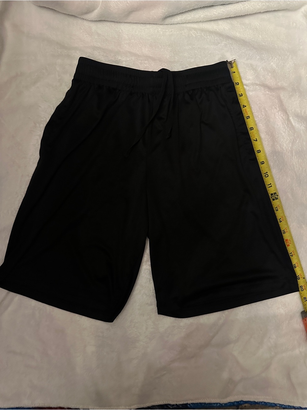 Kids Black Athletic Drawstring Shorts